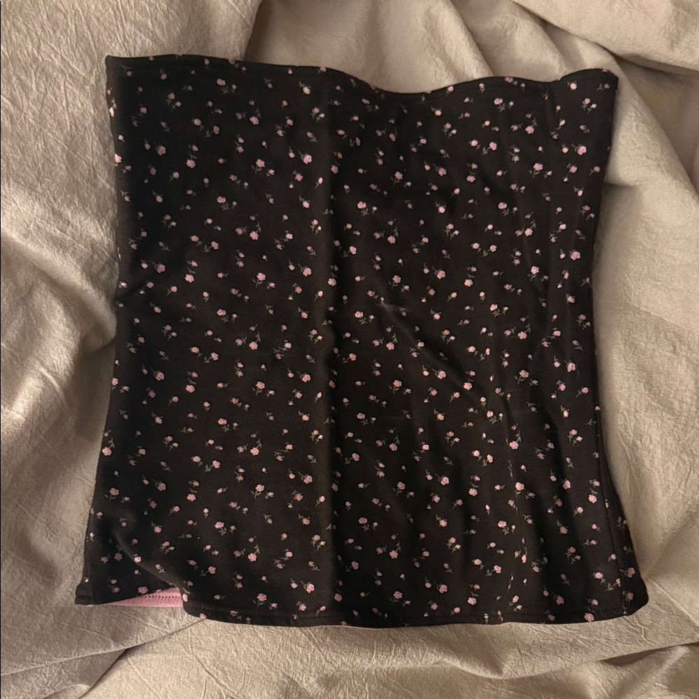 Brown Floral Tube Top